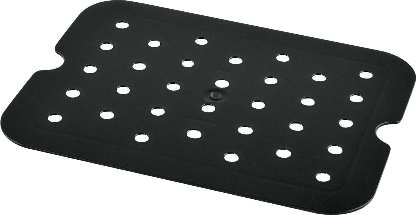 Raft de scurgere VEGA GN 1/2, 26.5 x 20.5 cm, Negru Nero, Tritan Copoliester Rezistent la Socuri, Fara BPA, Compatibil cu Masina de Spalat Vase