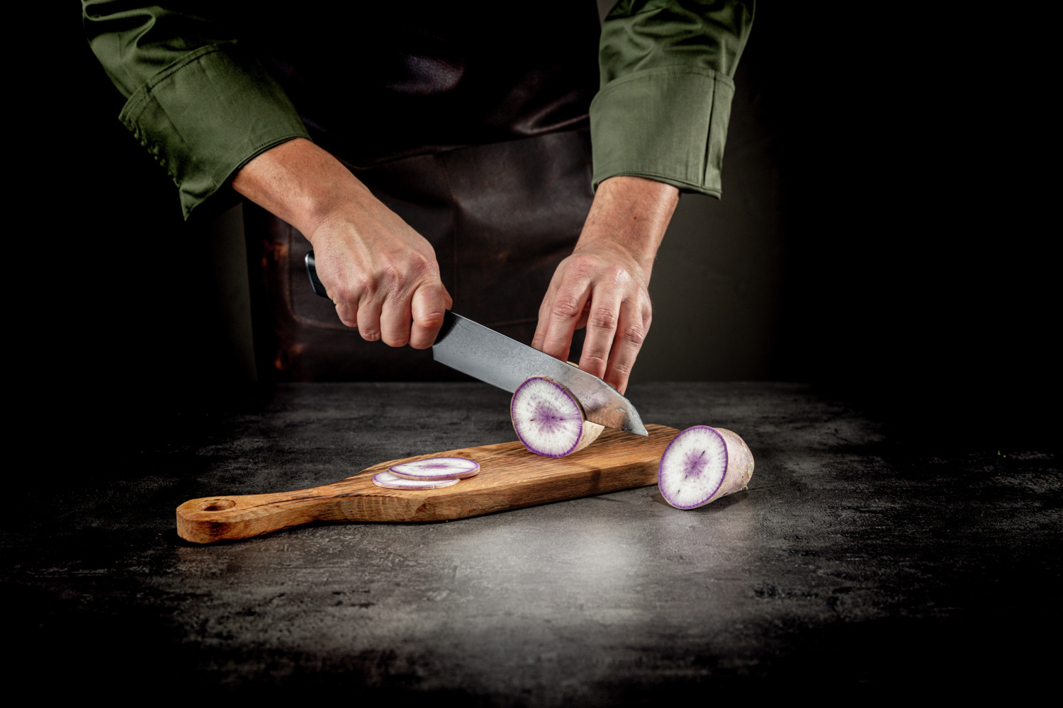 VEGA Aurora Santoku Damascus Steel Knife, 18 cm Blade, 67 Layer, 15 Degree Double-Sided Edge, Ergonomic G10 Handle, Professional Kitchen Cutlery