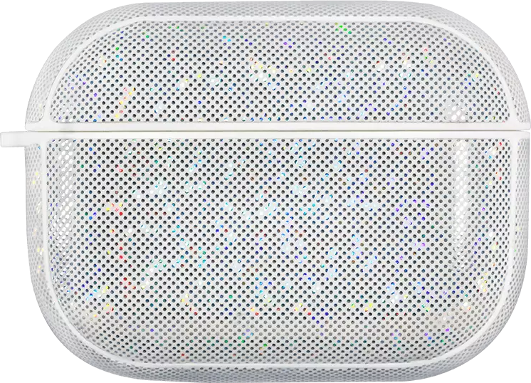 Nillkin Glitter Case for Apple AirPods Pro, Laser PU Leather and Soft TPU, Impact and Scratch Resistant, Waterproof Exterior, Slim Profile, White