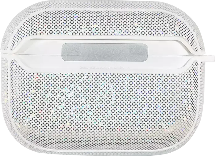 Nillkin Glitter Case for Apple AirPods Pro, Laser PU Leather and Soft TPU, Impact and Scratch Resistant, Waterproof Exterior, Slim Profile, White