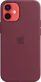 Apple Silicone Case with MagSafe for iPhone 12 Series, Plum, Shock-Absorbing Protective Cover with Soft Microfiber Lining and Integrated Magnets