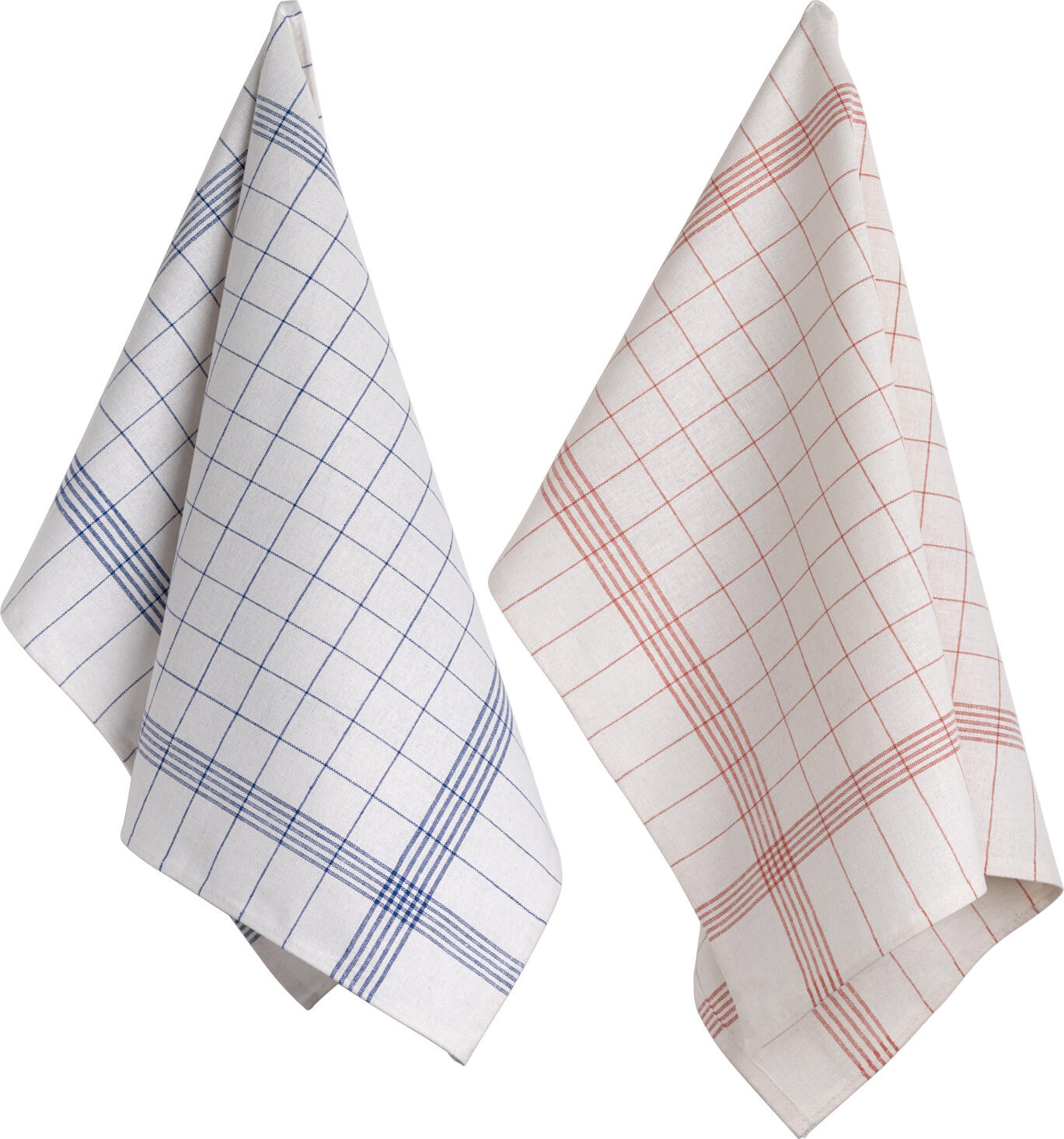 ERWIN M. LUSINI Bremen Tea Towels, 100% Cotton, 50 x 70 cm, Checkered Pattern, Absorbent and Durable, OEKO-TEX Standard 100 Certified