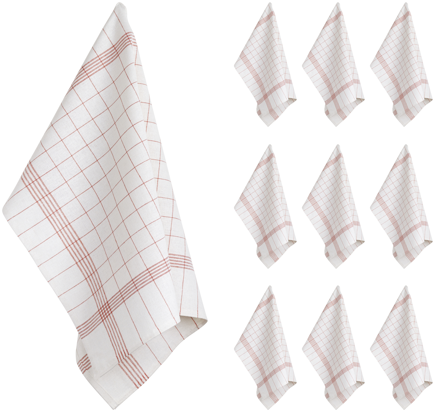 ERWIN M. LUSINI Bremen Tea Towels, 100% Cotton, 50 x 70 cm, Checkered Pattern, Absorbent and Durable, OEKO-TEX Standard 100 Certified