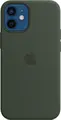 Apple Silicone Case with MagSafe for iPhone 12 mini, Dark Green, Soft Microfiber Lining, Built-in Magnets for Wireless Charging, Qi and Qi2 Certified