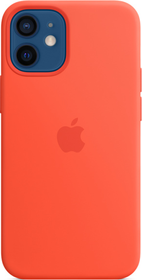 Apple Silicone Case with MagSafe, Orange, Soft-Touch Silicone Exterior, Microfiber Lining, Built-in Magnets for Precise Alignment, Camera Protection