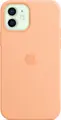 Husa Apple din Silicon cu MagSafe pentru seria iPhone 12, Culoare Cantaloupe, Protectie Shock-Absorbing cu Captusala Interioara din Microfibra si Magneti Integrati