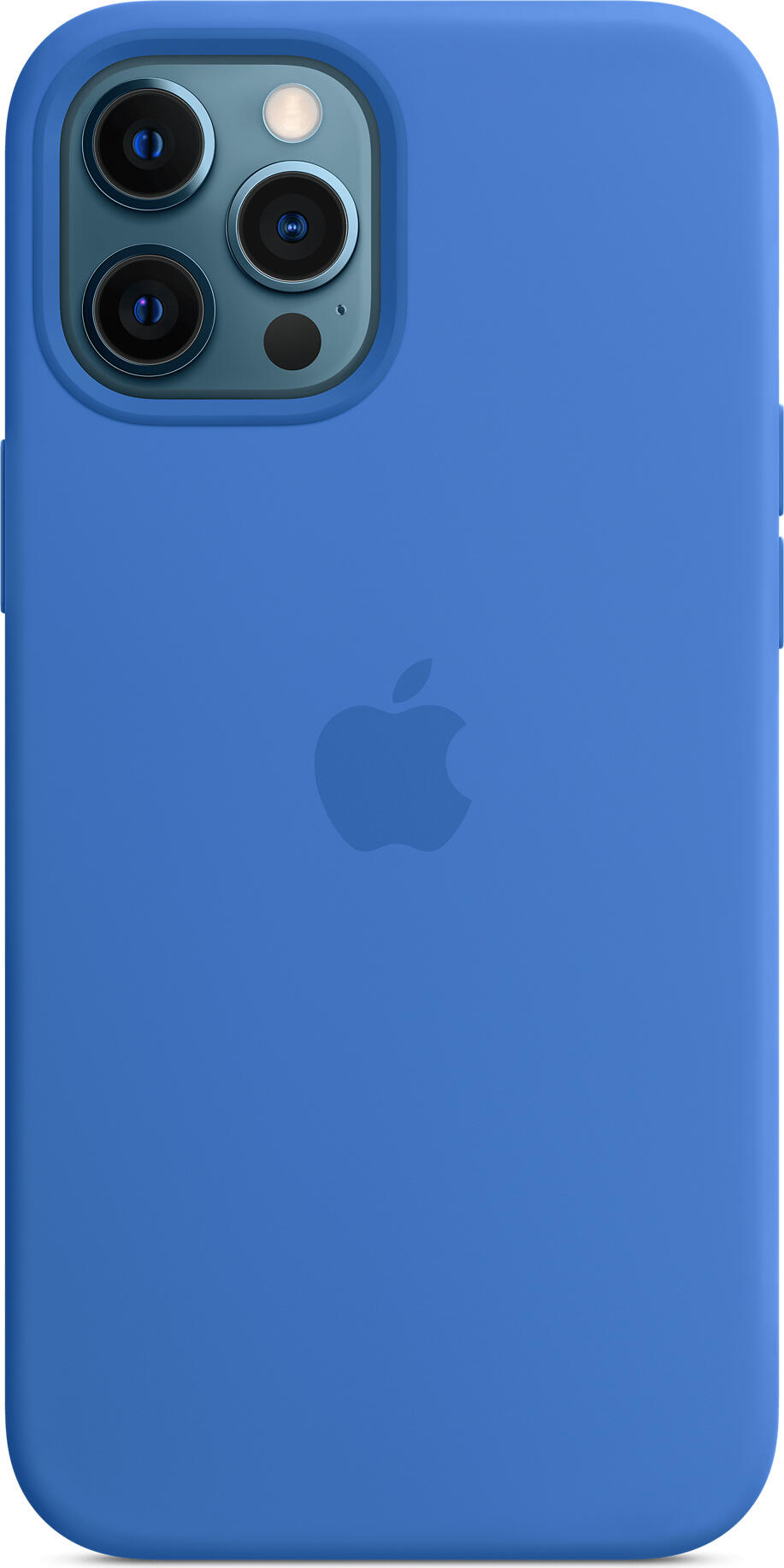 Apple Silicone Case with MagSafe for iPhone 12 Series, Blue, Shock-Absorbing Protective Cover with Soft Microfiber Lining and Integrated Magnets