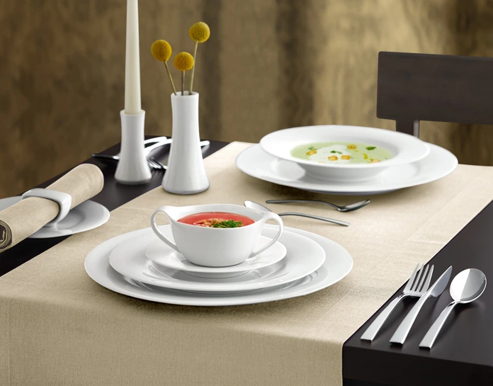 LUSINI Pallais Porcelain Candle Holder, White Elegant Candlestick, 5 cm Diameter x 10 cm Height, Dishwasher Safe