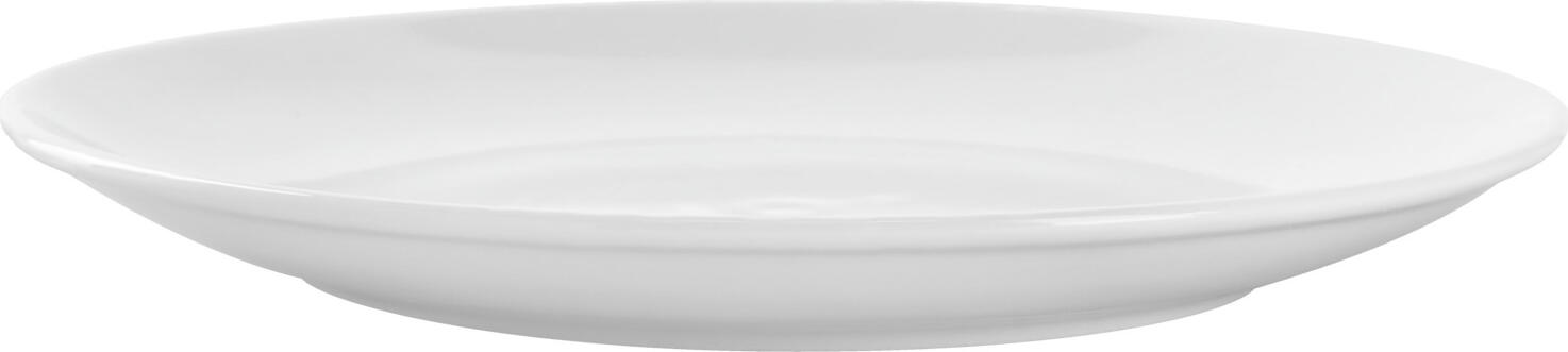 VEGA Ponta White Porcelain Flat Plate, 20.5 cm Round Minimalist Dish, Break-Resistant, Microwave and Dishwasher Safe for Catering and Hotels
