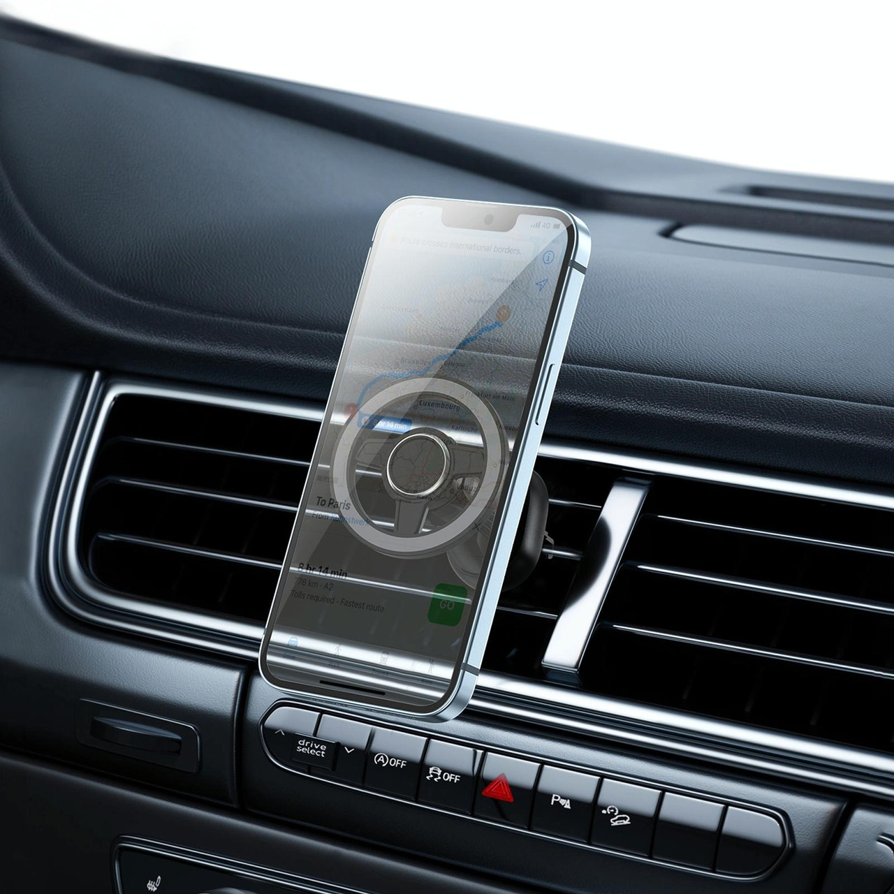 Suport Auto Magnetic WIWU CH038, Material ABS, Rotire 360 de Grade, Fixare pe Grila de Aer, pentru Smartphone-uri de 4.7 la 6.8 Inch