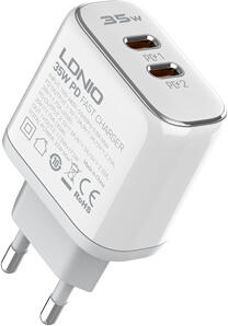 LDNIO A2528C Super Fast Charger 35W Dual PD With Cable (Type-C to Type-c)