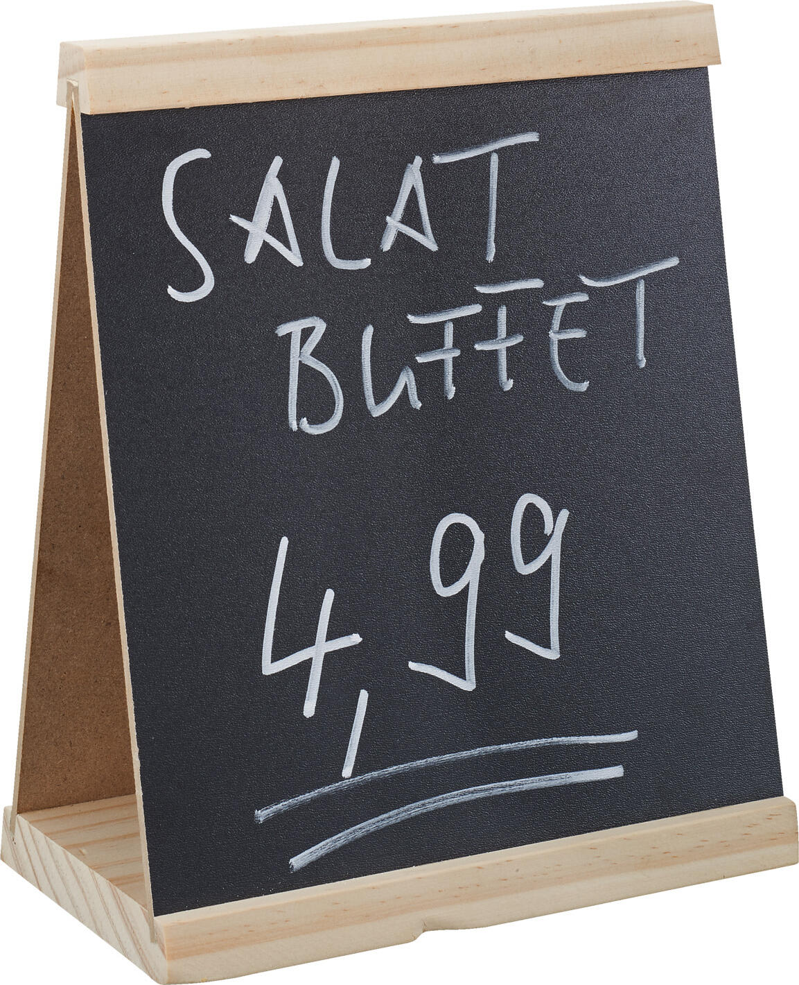 Pulsiva A-Frame Table Board, Pine Wood and MDF Double-Sided Writable Sign Holder, 16.5 x 9 x 20 cm, Brown and Black