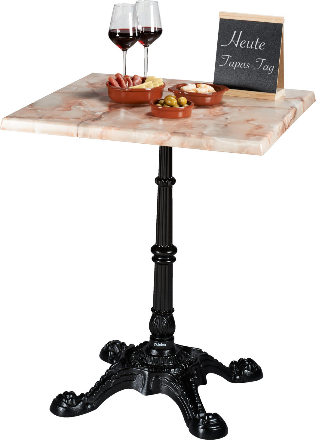 Pulsiva A-Frame Table Board, Pine Wood and MDF Double-Sided Writable Sign Holder, 16.5 x 9 x 20 cm, Brown and Black
