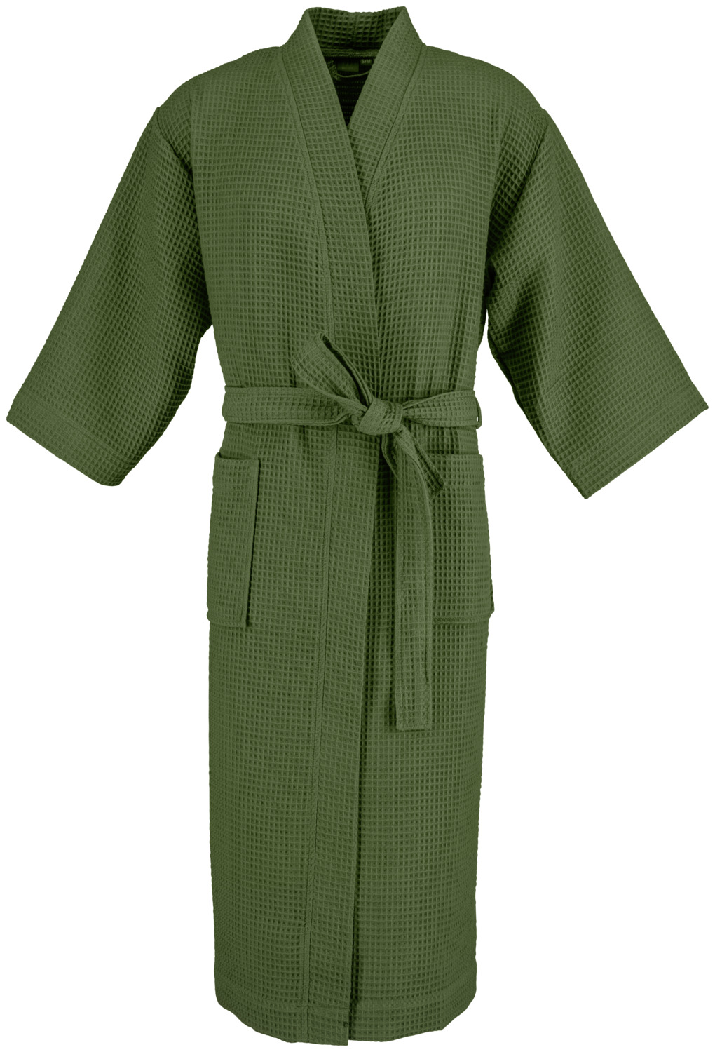 ERWIN M. LUSINI Solutions GmbH Bathrobe Mino Bademantel Mino Bathrobe Mino; Size 2XL/3XL; dark olive Bademantel Mino; Kleidergröße 2XL/3XL; dunkeloliv ##Bathrobe Mino - Pleasant waffle piqué in a kimono cut The lightweight, high-quality Mino waffle piqué bathrobe is the perfect choice for hotels and spas. Made from 100% pure cotton, it is comfortable and breathable to wear and has an elegant look. The kimono cut with 7/8 sleeves, two practical patch pockets and a tie belt for a customised fit combine comfort and style. Personalisation possible - for an exclusive guest experience. * Waffle piqué made from 100% cotton * Weight approx. 220 g/m² - light and breathable * Kimono cut with 7/8 length sleeves * Available in three sizes - total length 126 cm for size L/XL * Two patch pockets * Tie belt for customised fit * Ideal for hotels, spas and wellness resorts * Personalisation possible through embroidery Info: The product reaches its final size after three washes, as the fibres contract during the first wash (shrinkage). ##Bademantel Mino - Angenehmer Waffelpiqué im Kimono-Schnitt Der leichte, hochwertige Waffelpiqué-Bademantel Mino ist die perfekte Wahl für Hotels und SPAs. Gefertigt aus 100 % reiner Baumwolle, überzeugt er durch ein angenehmes, atmungsaktives Tragegefühl und eine elegante Optik. Der Kimono-Schnitt mit 7/8-Ärmeln, zwei praktischen aufgesetzten Taschen und einem Bindegürtel für eine individuelle Passform vereinen Komfort und Stil. Personalisierung möglich – für ein exklusives Gästeerlebnis. * Waffelpiqué aus 100 % Baumwolle * Gewicht ca. 220 g/m² – leicht und atmungsaktiv * Kimono-Schnitt mit 7/8 langen Ärmeln * In drei Größen erhältlich - Gesamtlänge 126 cm bei Größe L/XL * Zwei aufgesetzte Taschen * Bindegürtel für individuelle Passform * Ideal für Hotels, SPA-Betriebe und Wellness-Resorts * Personalisierung durch Einstickung möglich Info: Das Produkt erreicht seine endgültige Größe nach drei Waschgängen, da sich die Fasern beim ersten Waschen noch zusammenziehen (Einsprung).