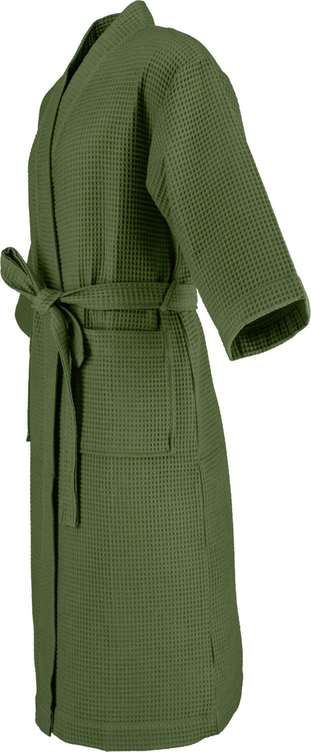 ERWIN M. LUSINI Mino Bathrobe, Size 2XL/3XL, 100% Pure Cotton Waffle Pique, Kimono Cut, 7/8 Sleeves, OEKO-TEX Standard 100, Hotel and Spa Quality