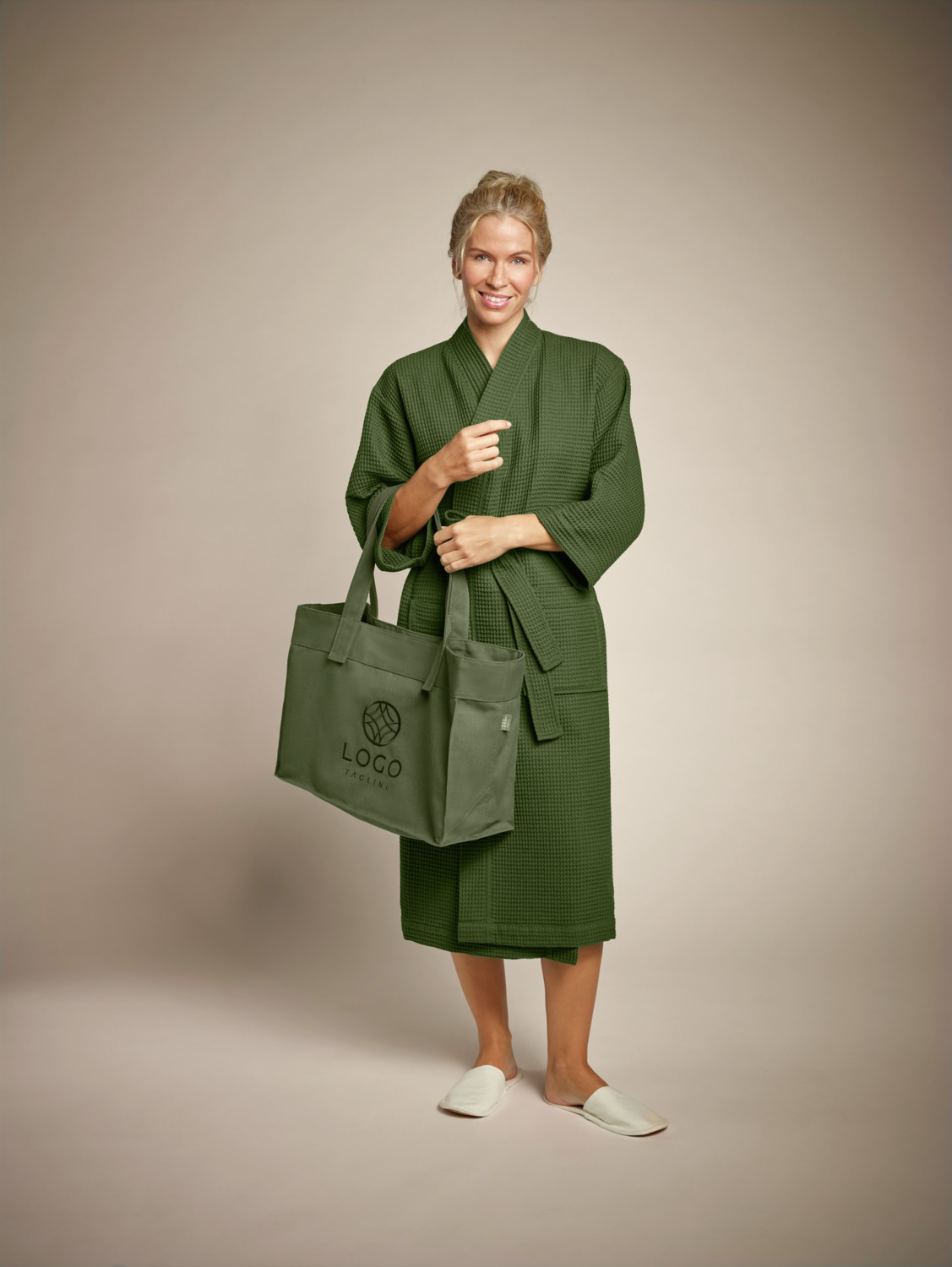 ERWIN M. LUSINI Mino Bathrobe, Size 2XL/3XL, 100% Pure Cotton Waffle Pique, Kimono Cut, 7/8 Sleeves, OEKO-TEX Standard 100, Hotel and Spa Quality