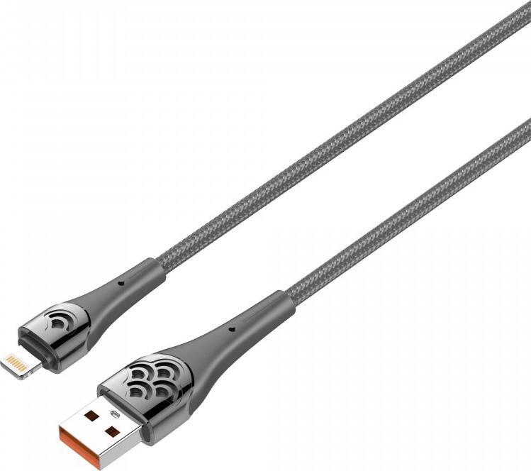 Cablu LDNIO LS861 USB-A la Lightning 2m, Incarcare Rapida 30W, Transfer Date 480Mbps, Design Impletit Ranfortat pentru iPhone si iPad, Negru