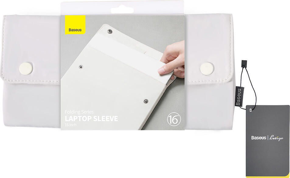 Baseus Folding Series Laptop Sleeve 16 inch, Waterproof 50D Nylon Memory Fabric, Soft Velvet Lining, Anti-scratch Foldable Protective Case