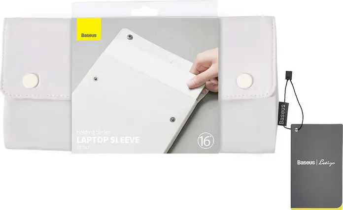 Baseus Folding Series Laptop Sleeve 16 inch, Waterproof 50D Nylon Memory Fabric, Soft Velvet Lining, Anti-scratch Foldable Protective Case
