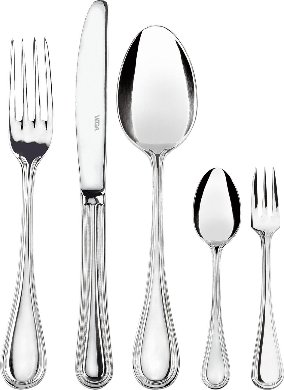 VEGA San Remo Cake Fork, 18/10 Chrome-Nickel Stainless Steel, Mirror Polished, Silver, 15.4 cm