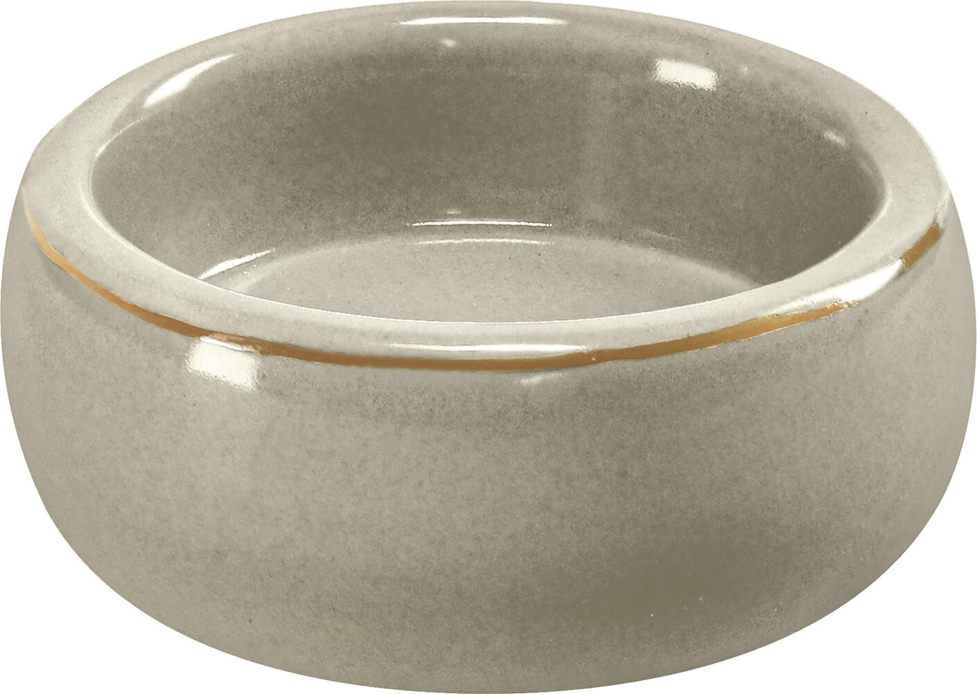 Vega Momoka Porcelain Tealight Holder, Taupe Bowl-Shaped Candle Holder with Gold Rim, 6.2 cm Diameter, Dishwasher Safe