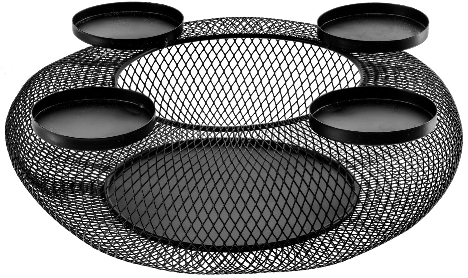 unknown LUSINI Solutions GmbH Advent wreath Aimi Adventskranz Aimi Advent wreath Aimi; 28x10.5 cm (ØxH); black Adventskranz Aimi; 28x10.5 cm (ØxH); schwarz Advent wreath made of close-meshed, black-coated metal. Please order matching candles at the same time. Adventskranz aus engmaschigem, schwarzbeschichtetem Metall. Passende Kerzen gleich mitbestellen.