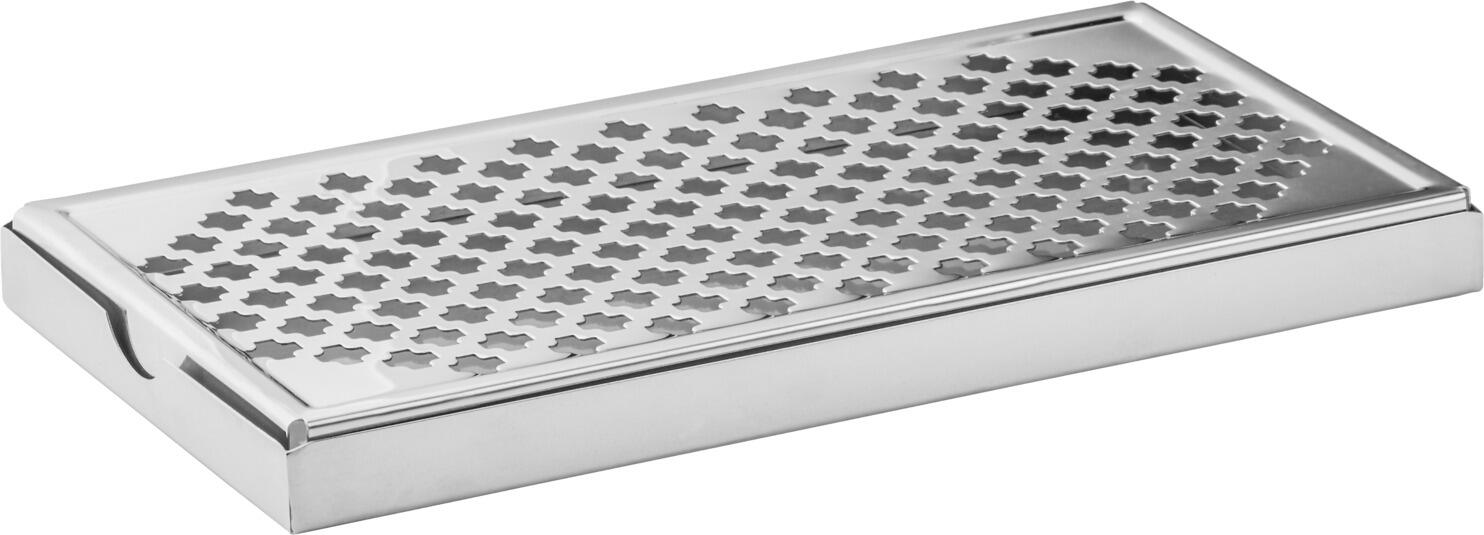 VEGA Sierra Drip Tray with Collection Basin, 18/10 Stainless Steel, Rectangular, 30 x 15 x 2.5 cm, Silver, Dishwasher Safe