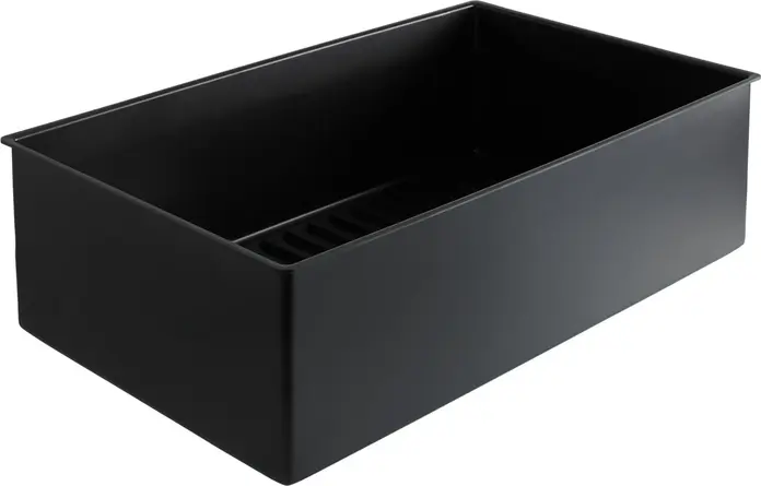VEGA Anza Base Container GN 1/1, Stackable High-Quality Plastic Base Tray, 52.5 x 32 x 15 cm, Heat Resistant up to 70°C, Black