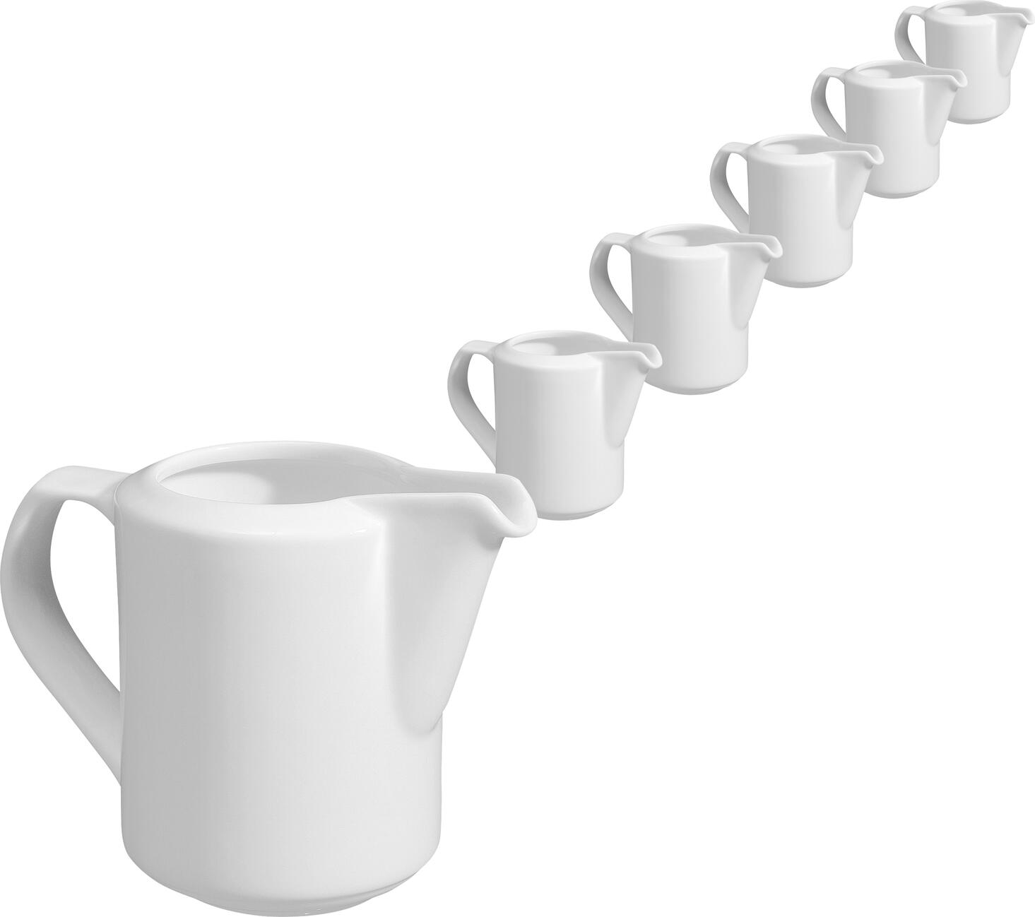 LUSINI Base Milk and Sauce Jug, 8 cm x 10 cm, White Porcelain, Dishwasher and Microwave Safe, Timeless Round Design, German Engineered