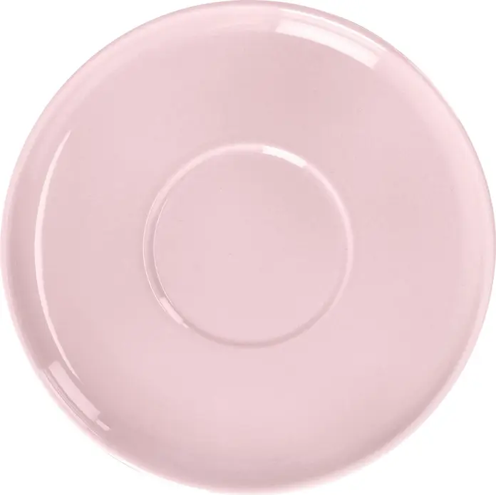 VEGA Alegria Porcelain Latte Saucers, 18 cm Diameter, Rose Color, Dishwasher and Microwave Safe, Set of 6