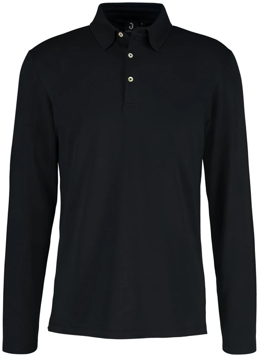 Jobeline Malme Men's Long Sleeve Jersey Polo Shirt, Regular Fit, 95% Cotton 5% Elastane, Three-Button Placket, OEKO-TEX Standard 100