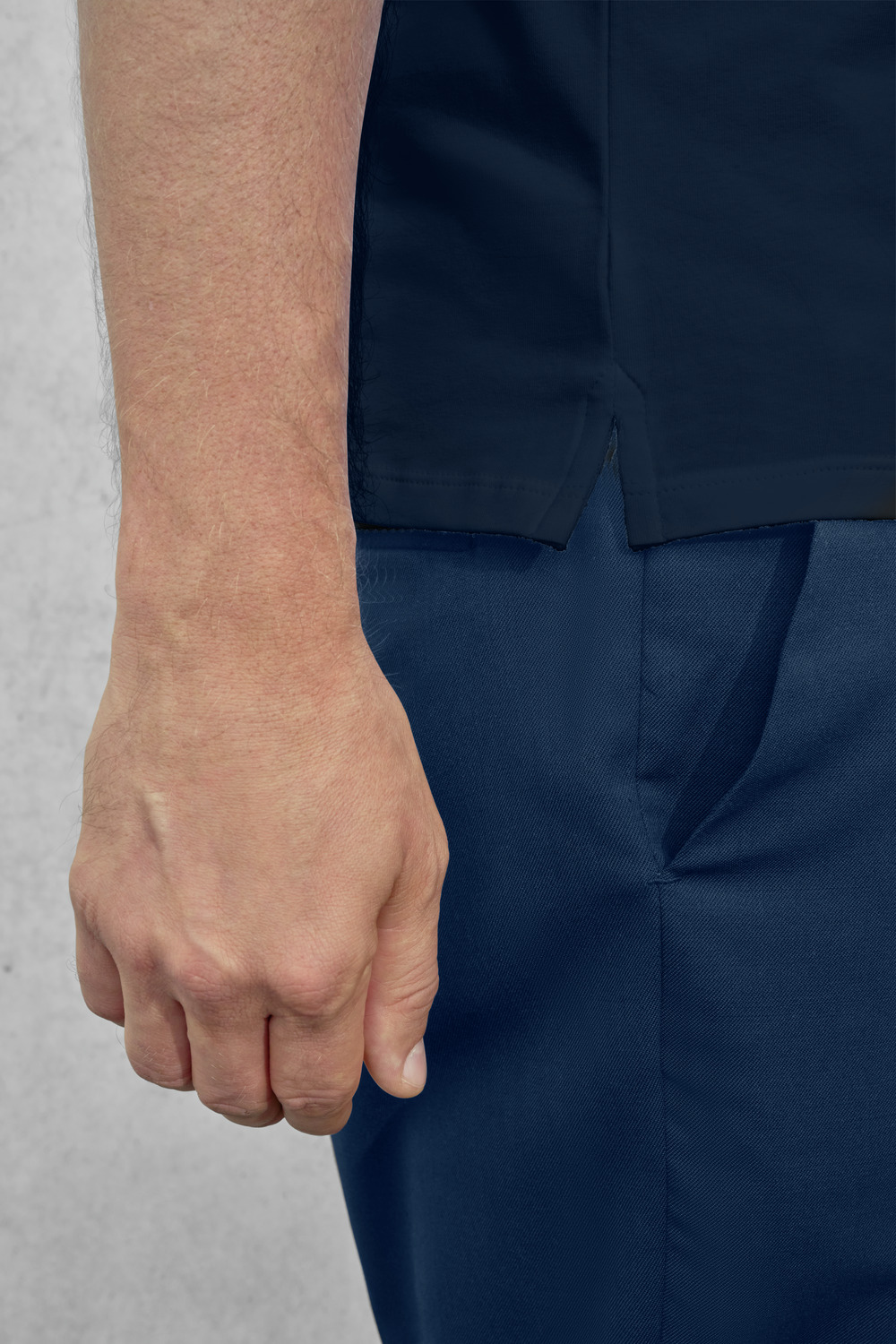 JOBELINE Malme Men's Short-Sleeved Polo Shirt, 95% Cotton 5% Elastane Jersey Fabric, Three-Button Placket and Side Slits, Professional Uniform