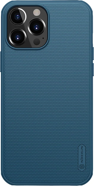 Husa Nillkin Super Frosted Shield Pro pentru Apple iPhone 14 Pro Max, Spate PC Rrigid si Margini TPU Soft, Airbaguri Shock-Absorbante, Anti-Amprente Albastru
