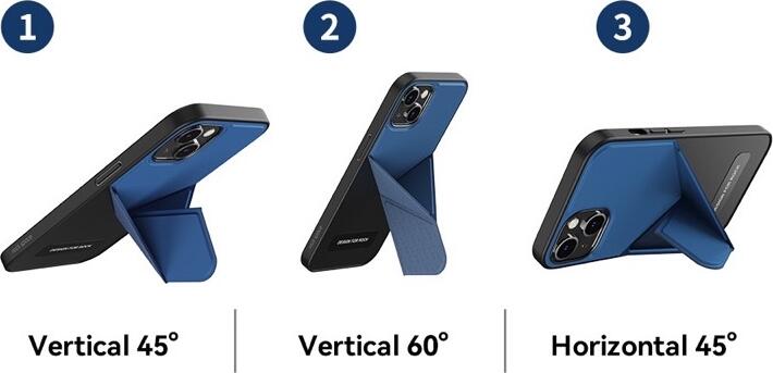 RockSpace Element Series Protective Foldable Case, Black, TPU Bumper and PC Backplate, Suede Interior, 4-Corner Airbag Drop Protection, Integrated Kickstand