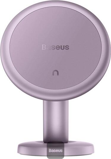 Suport Auto Magnetic Baseus C01 pentru Bord cu Adeziv, Culoare Mov Crem, 4 Magneti de Neodim, Rotire 360 Grade, Clip pentru Cablu, Compatibilitate Universala