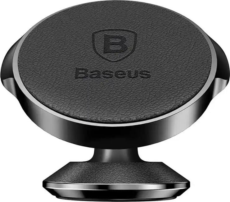 Baseus Small Ears Magnetic Phone Holder C40141403113-00, Vertical Aluminum Alloy and Leather Bracket, 360 Rotation, 4 Neodymium Magnets, 3M Adhesive