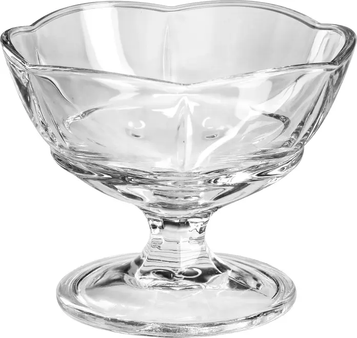 Pasabahce Ice Ville 51368 Glass Ice Cream Cup, Transparent, 174 ml, 80 mm Height, Thick-walled Heavy Quality, Dishwasher Safe