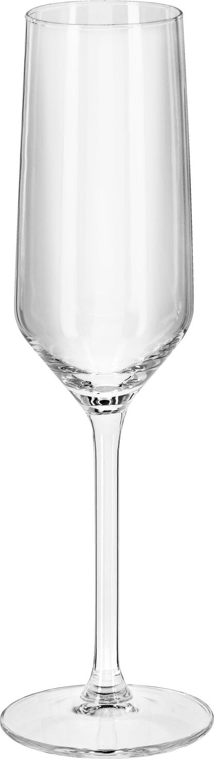 Royal Leerdam Carre Sparkling Wine Glass, 220 ml, Transparent Glass, Long Stemmed, Dishwasher Safe, Elegant Angled Bowl