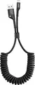 Baseus Fish Eye Spring Data Cable USB-A to Lightning 2A 480Mbps Braided Nylon Aluminum Coiled Charging and Sync Cable with Storage Clip 1m