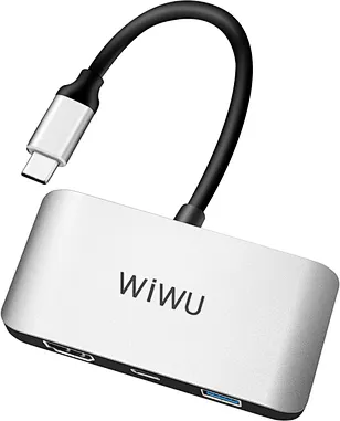 WiWU Alpha 3-în-1 USB C către adaptorul HDMI Tip C Hub - Hub USB C WiWU Alpha 3-în-1.