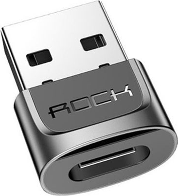 Adaptor Rock USB-C femela la USB-A mascuin, Convertor Compact din Alia de Aluminiu Plug-and-Play