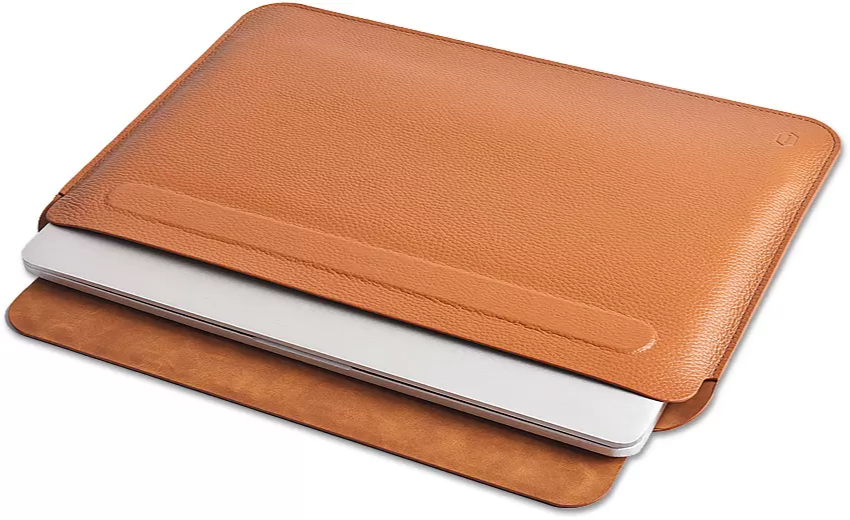 Husa Wiwu din Piele Naturala pentru MacBook 14.2 inch, Protectie din Piele Genuine Leather pentru MacBook 14, Rezistenta la Socuri si Zgarituri