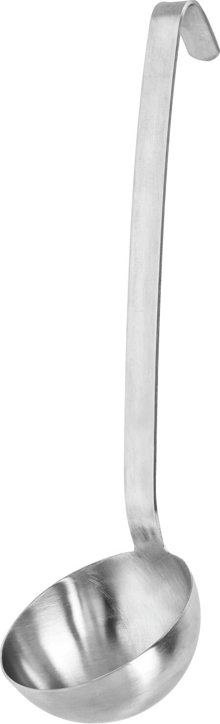 PULSIVA LUSINI Solutions GmbH Ladle Valuo short-handled Schöpflöffel Valuo kurzstielig Ladle Valuo short-handled; 0.25 l, 10x35 cm (ØxL); silver Schöpflöffel Valuo kurzstielig; 0.25 l, 10x35 cm (ØxL); silber Ladle made of 18/5 chrome stainless steel. Manufactured without joints. With curved end for hanging. With diameter and litre indication on the handle. Suitable for dishwasher. Schöpflöffel aus 18/5 Chrom-Edelstahl, rostfrei. Fugenlos gefertigt. Mit gebogenem Ende zum Aufhängen. Mit Durchmesser- und Literangabe am Stiel. Spülmaschinengeeignet.