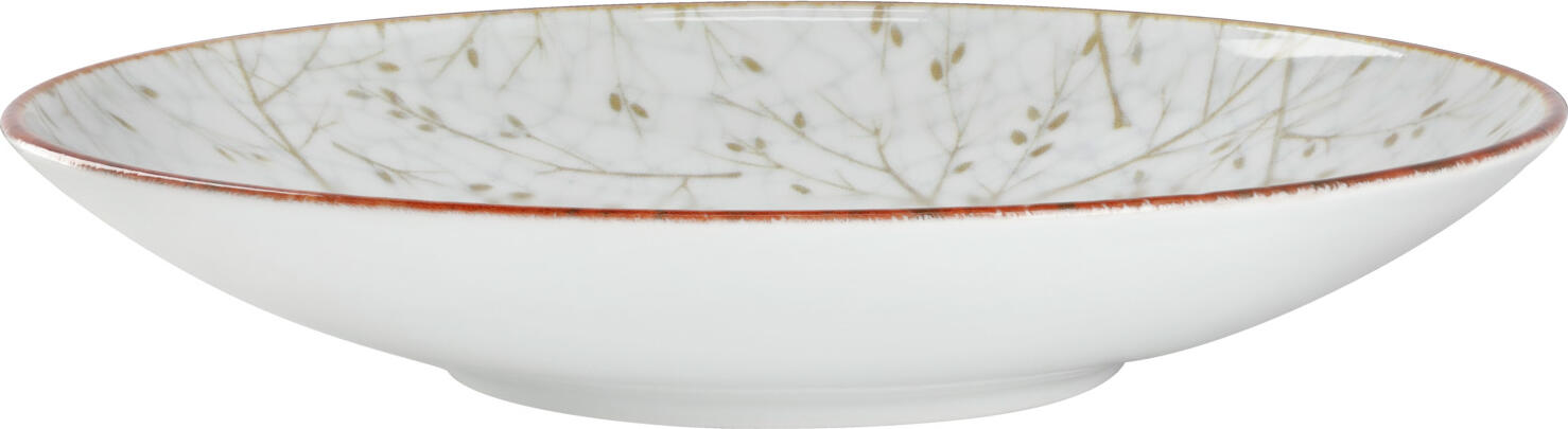 VEGA LUSINI Solutions GmbH Plate Eden deep Teller Eden tief Plate Eden deep; 1700 ml, 30x5.5 cm (ØxH); white/beige; round; 6 piece / pack Teller Eden tief; 1700 ml, 30x5.5 cm (ØxH); weiß/beige; rund; 6 Stück / Pack Colored porcelain plates with digital print featuring a fine leaf pattern. Can be used and combined in a variety of ways. Without flag. Dishwasher safe and microwaveable. Farbige Porzellan-Teller mit Digitaldruck mit feinem Blattmuster veredelt. Vielfältig einsetzbar und kombinierbar. Ohne Fahne. Spülmaschinenfest und mikrowellengeeignet.