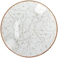 VEGA Eden Deep Plate, Hard Porcelain Round Soup Bowl, 30 cm, 1700 ml, 5.5 cm Height, Digital Leaf Pattern, White/Beige, Dishwasher and Microwave Safe, Chip and Scratch Resistant