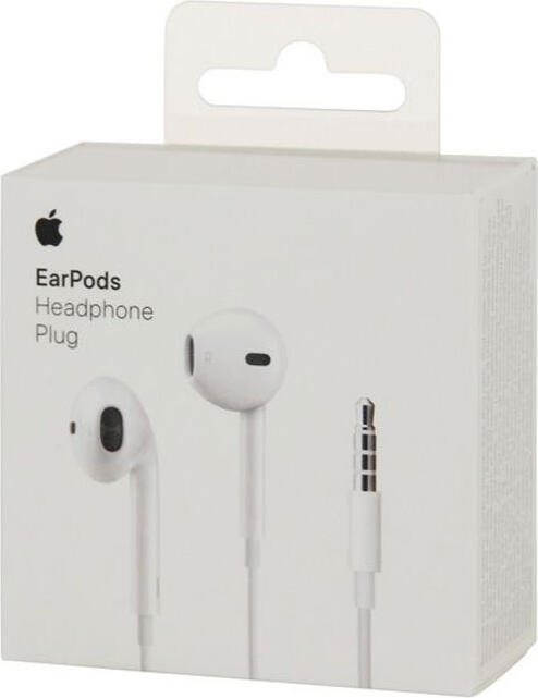 Apple EarPods 3.5 mm Mini-jack Wired In-Ear Headphones with Built-in Microphone, Remote Control and Voice Assistant Support, White