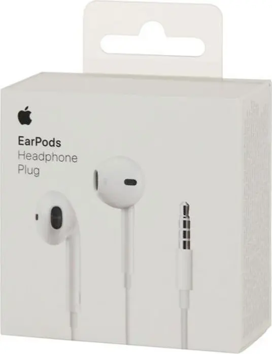 Apple EarPods 3.5 mm Mini-jack Wired In-Ear Headphones with Built-in Microphone, Remote Control and Voice Assistant Support, White