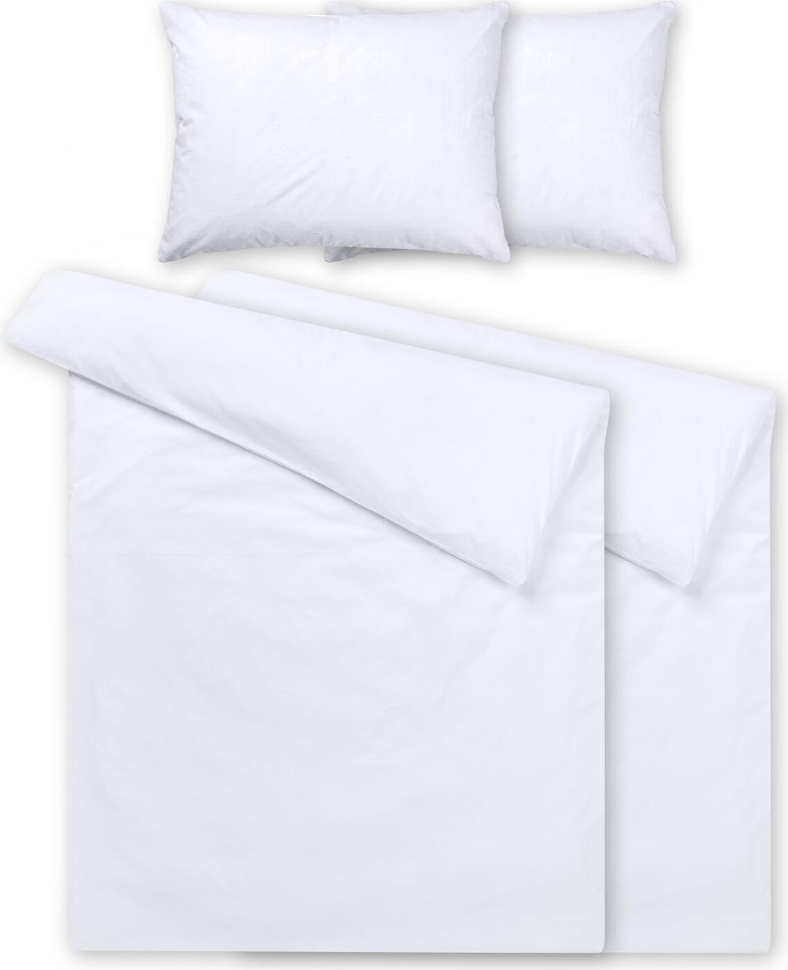 PULSIVA Parma Bed Linen Set, 100% Cotton Percale, 170 TC, White, Duvet Cover 140x200 cm, Pillowcase 70x90 cm, Hotel Closure, OEKO-TEX Standard 100