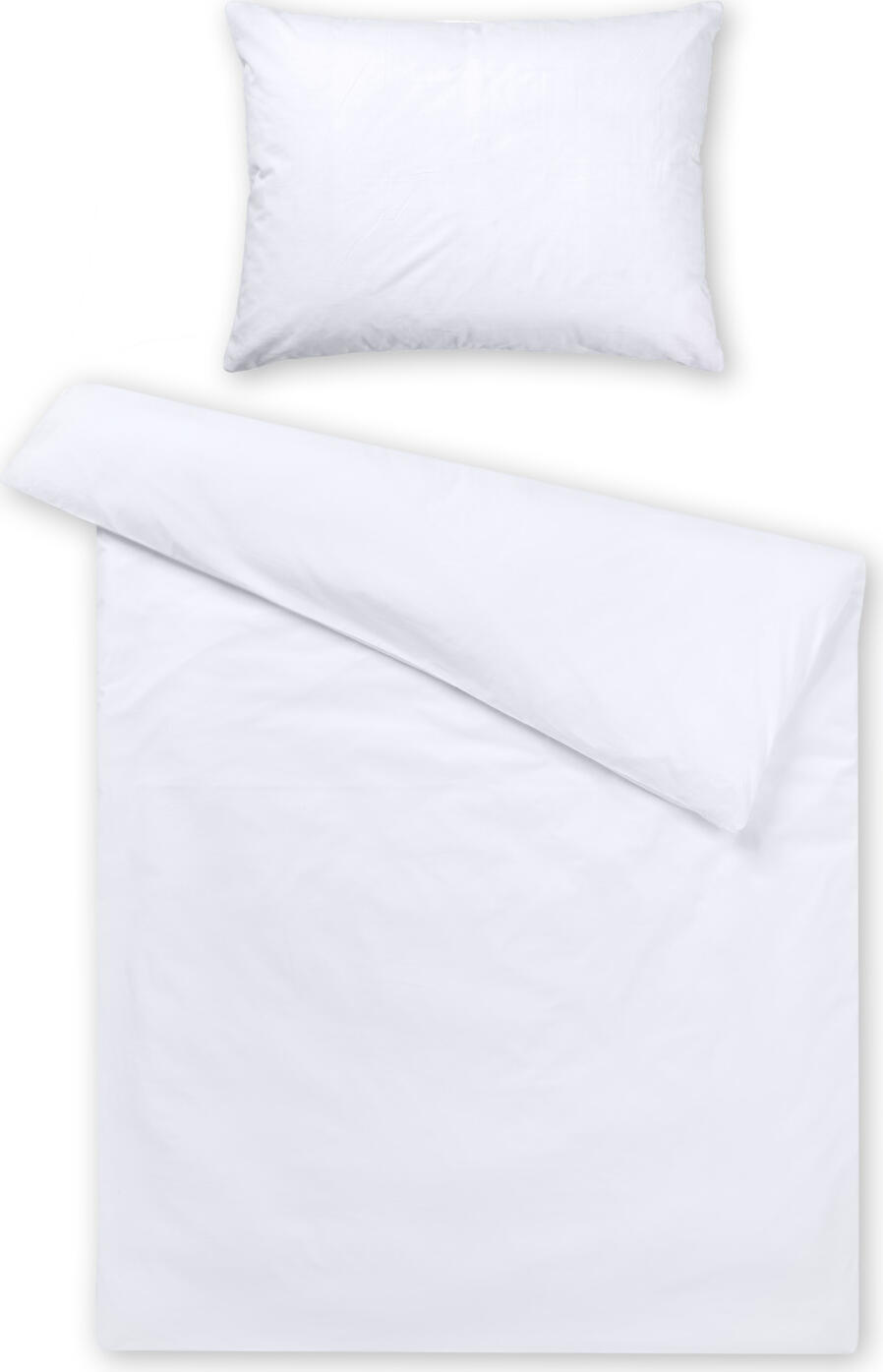 PULSIVA Parma Bed Linen Set, 100% Cotton Percale, 170 TC, White, Duvet Cover 140x200 cm, Pillowcase 70x90 cm, Hotel Closure, OEKO-TEX Standard 100