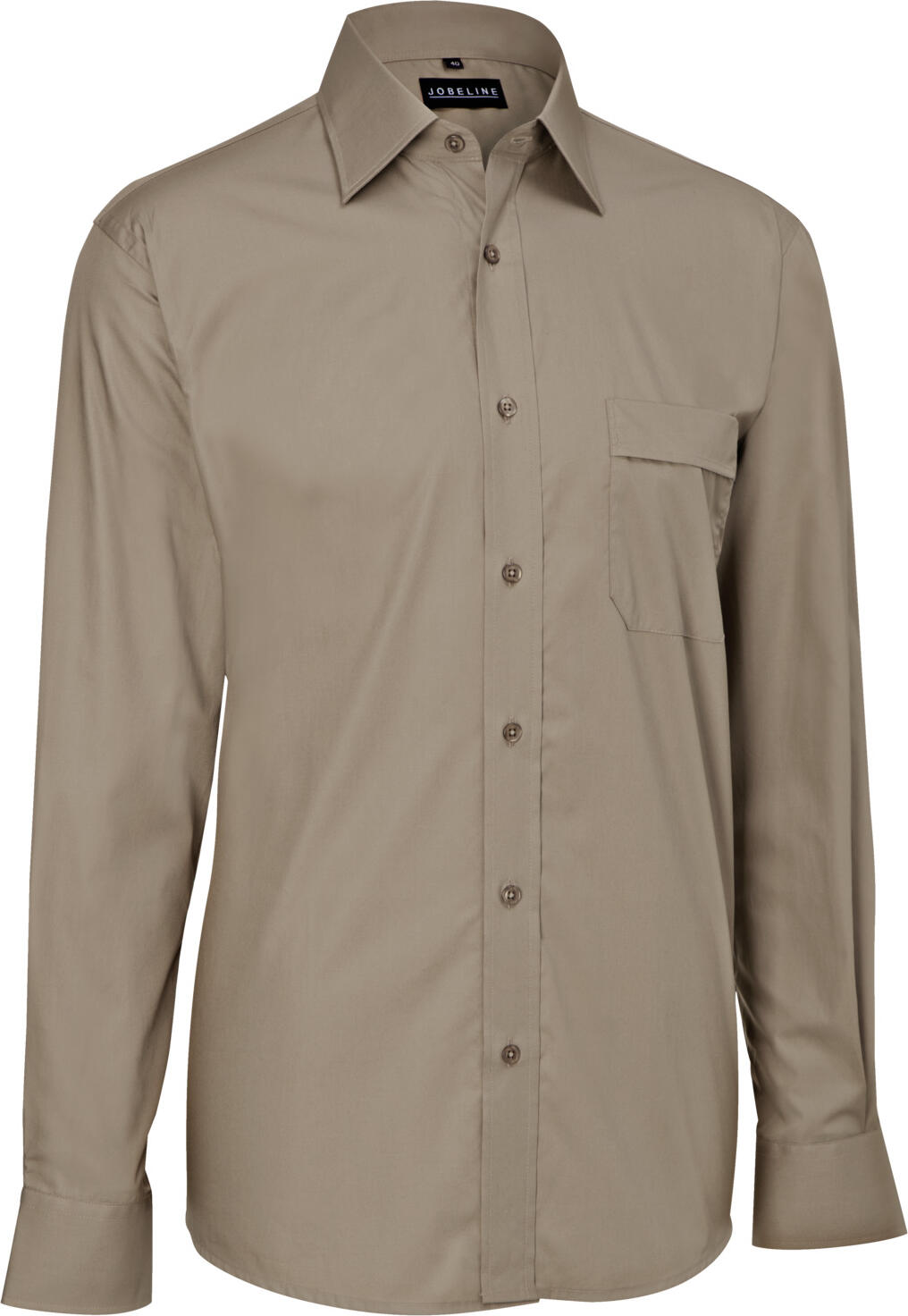 JOBELINE LUSINI Solutions GmbH Men's shirt Marc long sleeve Herrenhemd Marc Langarm Men's shirt Marc long sleeve; Size 37/38; taupe Herrenhemd Marc Langarm; Kleidergröße 37/38; taupe 100 % cotton. 40 °C wash. Classic, elegant men's shirt with long sleeves, button placket, Kent collar, cuff with shirt slit and patch breast pocket including pen pocket. The lightweight cotton shirt is durable, easy care and easy iron. Also available in half sleeve. Straight cut with extra long back length. Back length: 80 cm for size 39/40. 100 % Baumwolle. 60°-Wäsche. Klassisches, elegantes Herrenhemd mit Langarm, Knopfleiste, Kent-Kragen, Manschette mit Hemdschlitz und aufgesetzter Brusttasche inklusive Stifttasche. Das leichte Baumwollhemd ist langlebig, pflege und bügelleicht. Auch in Halbarm erhältlich. Gerade geschnitten mit extra langer Rückenlänge. Rückenlänge: 80 cm in Gr 39/40
